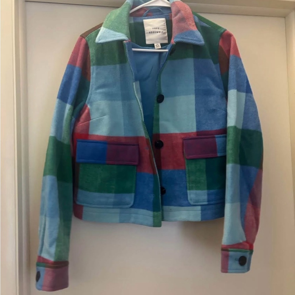 Free Assembly Multicolor Checkered Women's Blazer